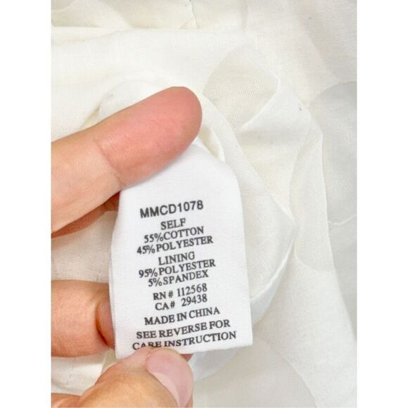 MM Couture Womens White One Shoulder Dress Size Medium Polka Dot Lined Back Zip - Picture 10 of 10